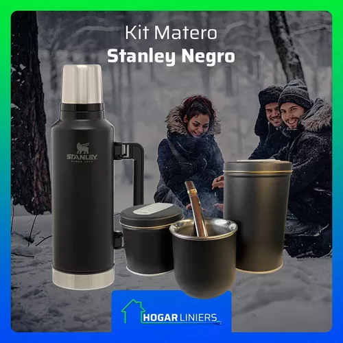 Combo Termo Stanley 1.4 Litros + Kit Mate Recto Negro