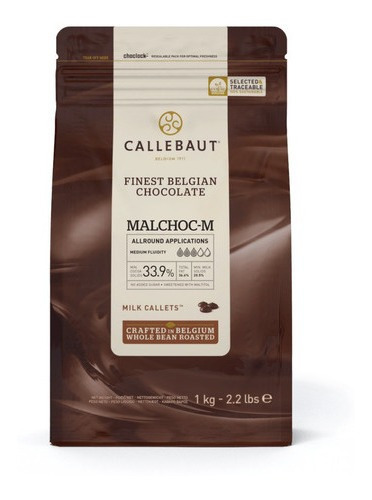 Callebaut chocolate sin azucar añadida leche bolsa 1kg