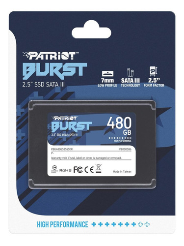 Imagen 4 de 4 de Disco sólido SSD interno Patriot Burst PBU480GS25SSDR 480GB