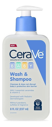 Baby Wash And Shampoo Cerave. Jabón Líquido Bebe 237 Ml