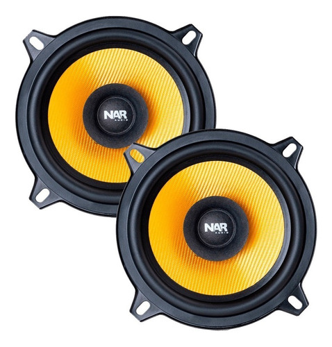 Par Alto Falante Fullrange Nar Audio Vivace 5 Polegadas 60w Cor Amarelo