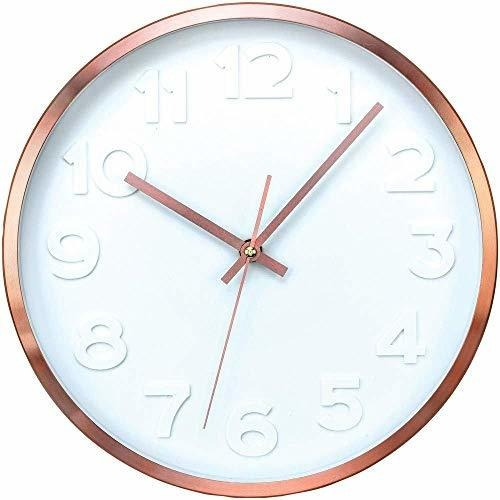 Reloj De Pared Timekeeper 668024 Copper Ii, Blanco