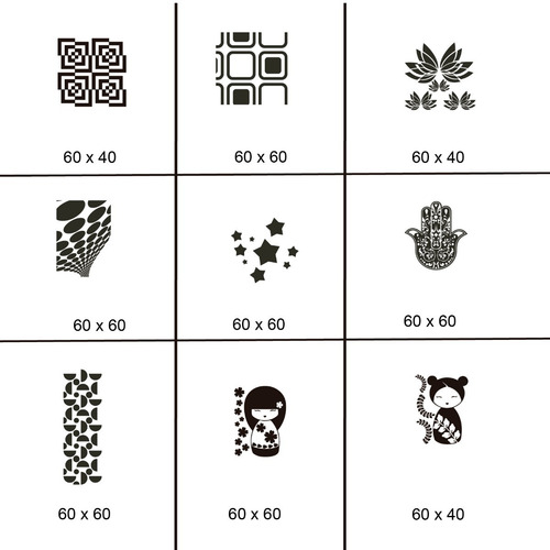 Imagen 9 de 9 de Vinilos Decorativos De Pared - Abstracto Tramas Iconos