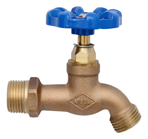Llave Jardin Bronce He-he 1/2 Manilla Azul