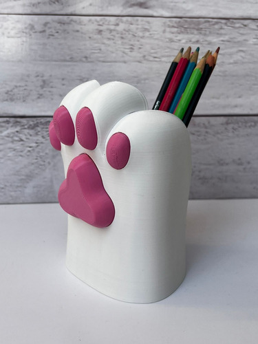 Lapicero Huella Patita De Gato 3d. Porta Lápiz Huella Pata