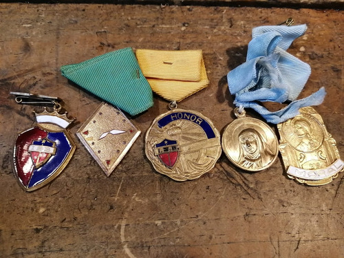 Medallas Conmemorativas De Los Años 40 Religiosas Bronce