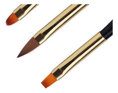 3 Doble Cabeza Plana Diy Acrílico Dibujo Nail Art Brush Pen