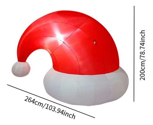 Gorro De Papá Noel Inflable De Navidad Con Luces Led