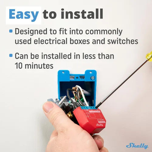Shelly Plus 1pm Ul - Interruptor De Relé Inteligente Wifi .