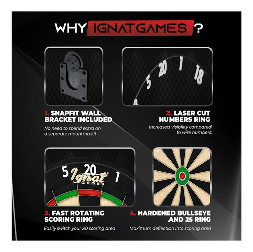 Ignatgames Diana Para Dardos Profesional Diana De Sisal De + Asesino Elite Pro.