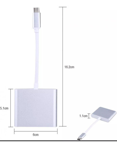 Convertidor Adaptador Hdmi A Tipo C 3en1 4k