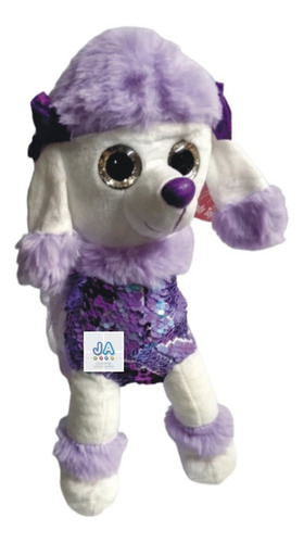 Perro Caniche De Peluche Grande Lentejuelas Con Tutu