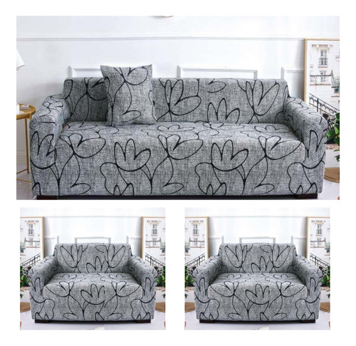 Funda Para Sillón 3+1+1 Juego De 3 Funda Elastica Gris Diseñ