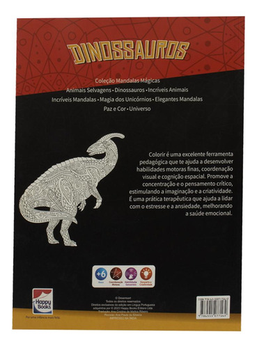 Livro Mandalas Magicas: Dinossauros, De Mammoth World. Editorial Happy Books, Capa Capa Dura, Edição 1 Em Português