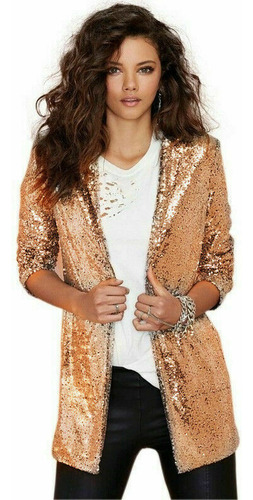 Chaqueta De Traje De Fiesta De Lentejuelas Moda Casual Damas