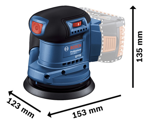 Lijadora Orbital Inalámbrica Bosch Gex 185-li 18vsb Brushles