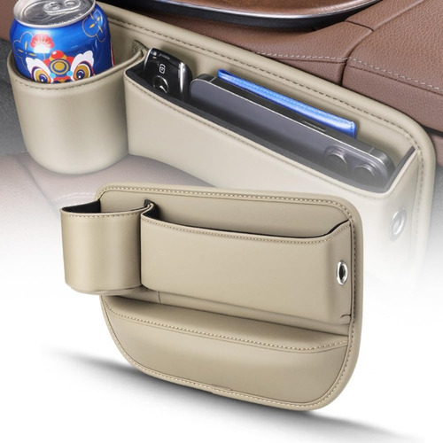 Bolsa De Espacio Para Vasos De Cuero Para Asiento De Coche