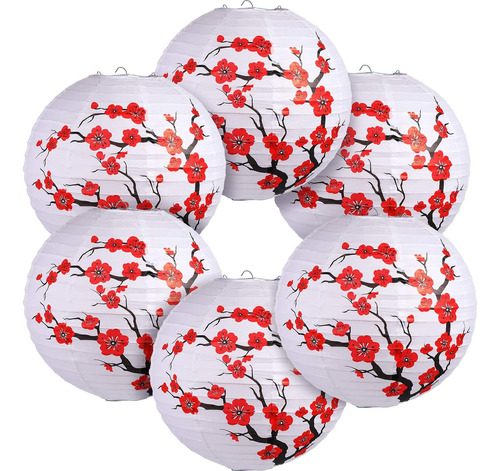 - Paquete De 6 Faroles De Papel Japoneses Chinos Flor D...