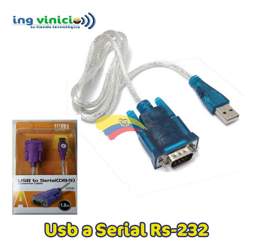 Cable Convertidor Usb A Serial Rs232 Macho De 1.8 Metros