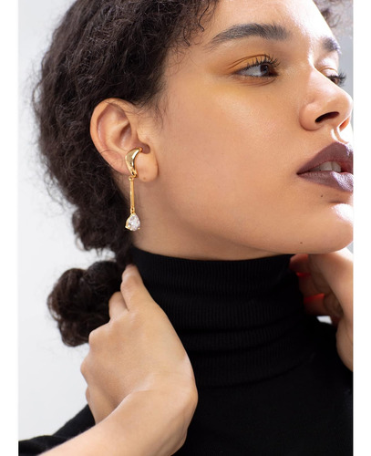 Ef Enfashion Ear Cuff Con Clip De Piedra De Circonita Y Con