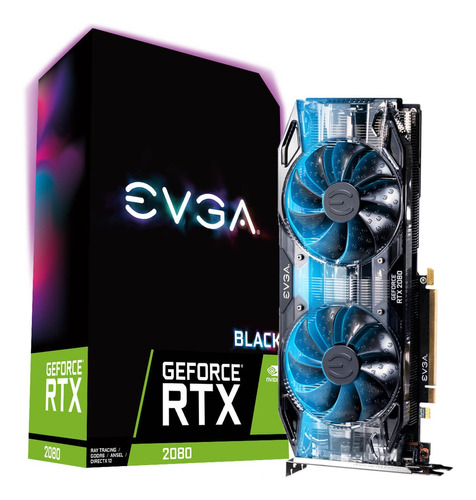 Placa de video Nvidia Evga  GeForce RTX 20 Series RTX 2080 08G-P4-2081-KR Black Edition 8GB