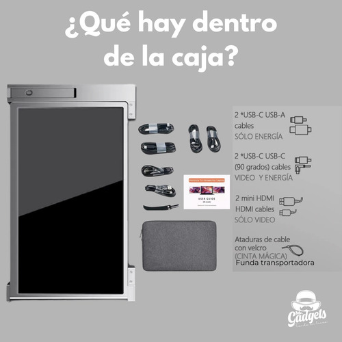 2 Pantallas Para Laptop Portátil Doble Monitor 14'' 1080p
