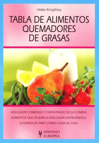 Tabla De Alimentos Quemadores De Grasas, De Knophius Heike. Editorial Hispano-europea, Tapa Blanda En Español, 2012