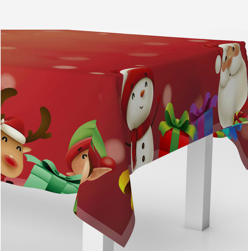 Mantel Béla Navideño 2m Largo X 1.45m Ancho (4 Sillas) Color Santa Claus