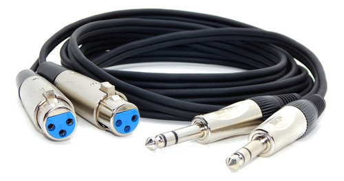 Cable Dos Trs  A Dos Canon Xlr Hembra Low Noise Hamc 5mts