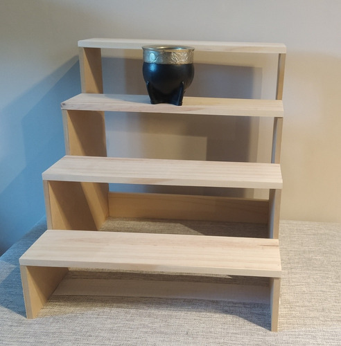 Imagen 9 de 10 de Exhibidor Para Mates 4 Niveles Madera Y Mdf Varias Medidas