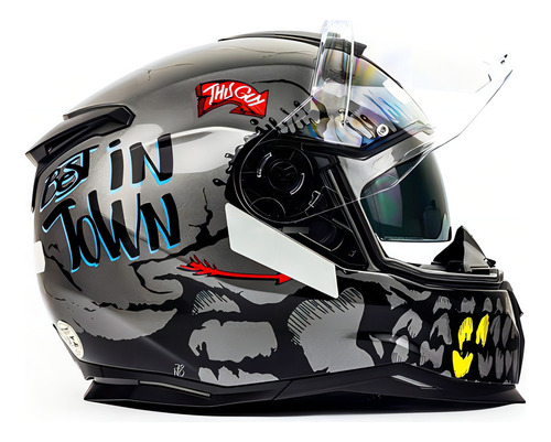 Casco Nexx Sx100 Bigshot gris con visera solar y casco Pinlock, talla 60/L