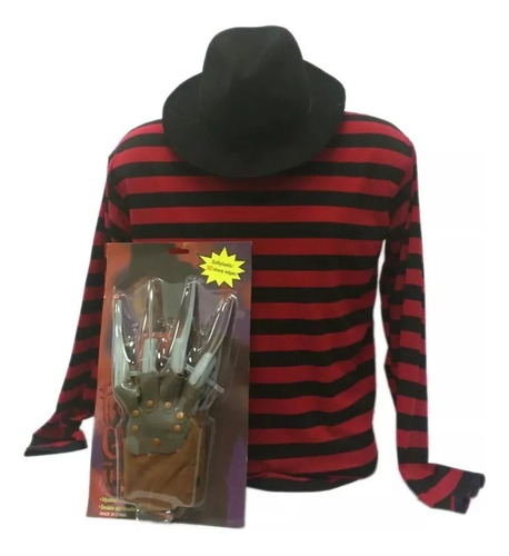 Kit Fantasia Freddy Krueger Adulto Halloween