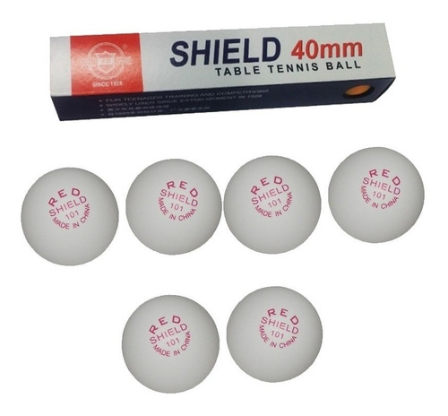 Bola Ping Pong Shield 40 Mms (caja X 6 Unidades) 