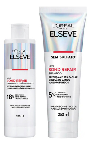 Kit Elseve Pré Shampoo + Sha Bond Repair Cabelos Danificados