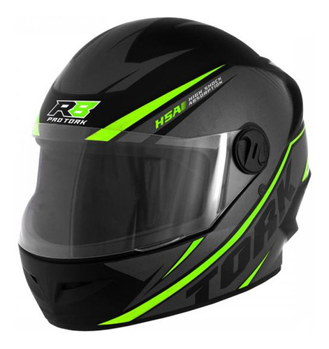 Casco Moto Integral Protork  R8 Negro/verde Talle 58