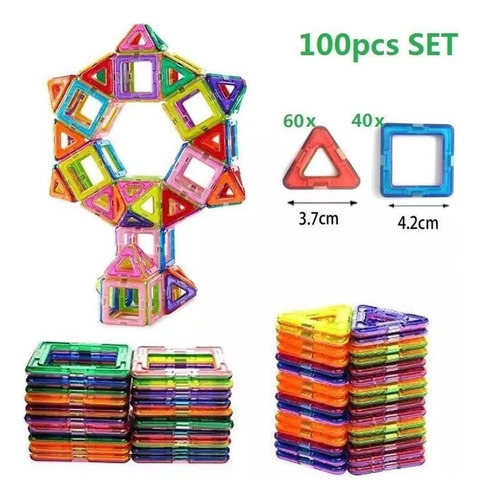 Juego De 100 Bloques De Construcción Magnéticos Para Niños A