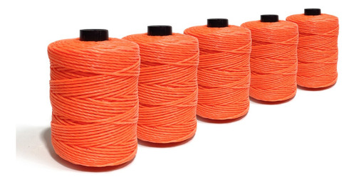 Hilo Encerado Fluo De 70 Mts. 5 Unidades Por Color Color Naranja Fluo