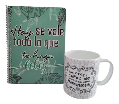 Kit Cuaderno + Taza Personalizada! Ideal Para Regalar!!!