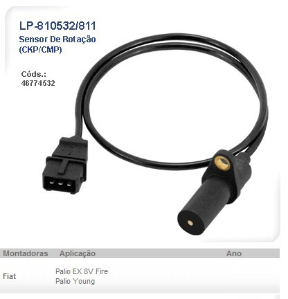 Sensor Rotação Palio Ex/elx Fire Flex 1.0 8v Mpi Álc/gas.