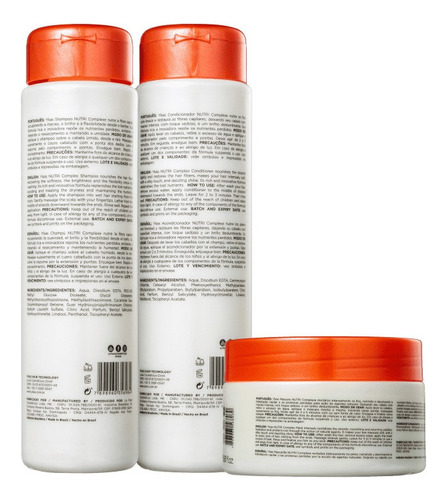 Ykas Kit Nutri Complex Shampoo + Condicionador + Máscara