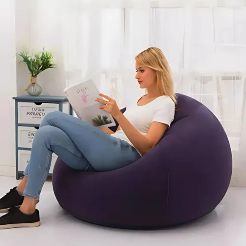 Puff Inflable Redondo Liso 110 Cm Moderno