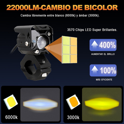 Hefu Kit Auxiliares Faros Niebla Focos De Lupas Con Alta