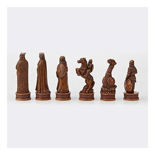 Estatuas Juego De Ajedrez Vikingo Pintura A Mano