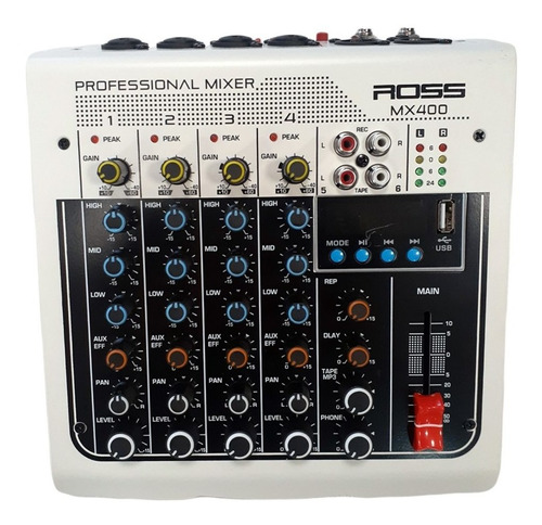 Mixer Ross Pa Mx400 4 Canales Con Efectos Musicapilar