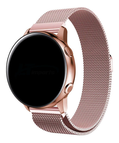 Pulseira Milanese Compatível Com Samsung Galaxy Watch 3 41mm Cor Rose Pink