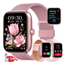 Smart Watch Mujer AITAFY RT25 Reloj inteligente dama hombre Alexa Bluetooth Llamada IP68 Impermeable Notificación mensajes Monitoreo salud 24H Deportivo Salud femeninaal agua accesorios mujer 3Correas