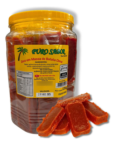 Doce De Doce Ab Misto De Abóbora E Batata Doce Puro Sabor Em Pote 1.01kg 20 Un