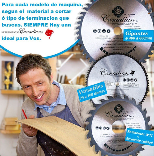 Sierra Circular Punta Widia Ø 250mm X 72d. Para Madera