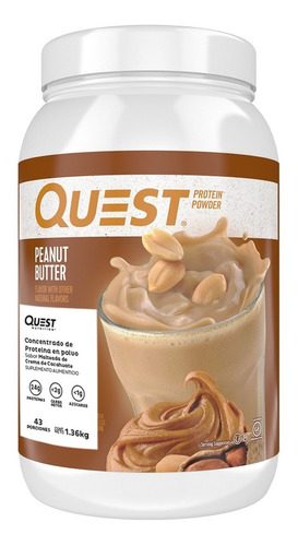 Bote De Proteina Quest Sabor Crema De Cacahuate 3 Lb