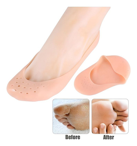Meia Sapatilha Lavável Silicone Previne Bolhas Calos Pés